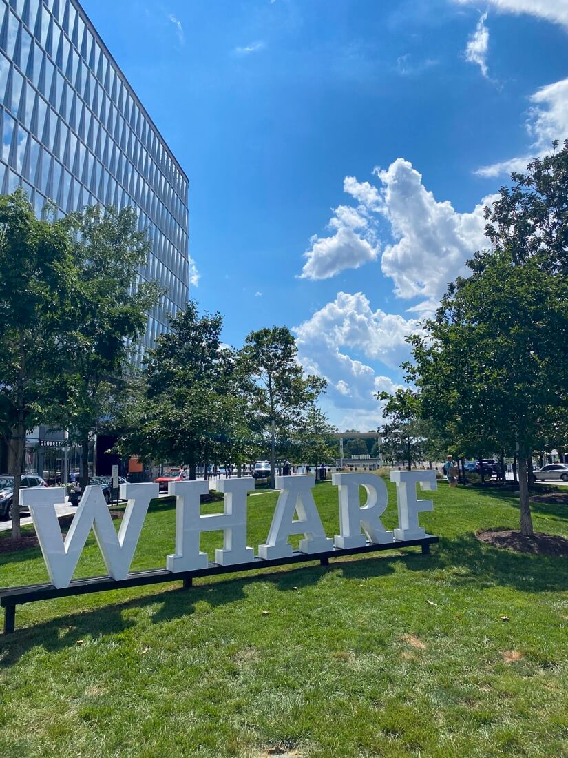 The Wharf sign in Washington DC