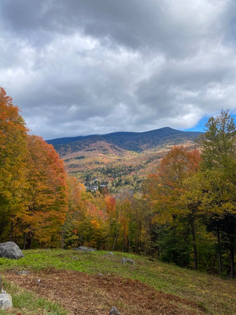 View on the descent along the Mt Washington Auto Road in New Hampshire