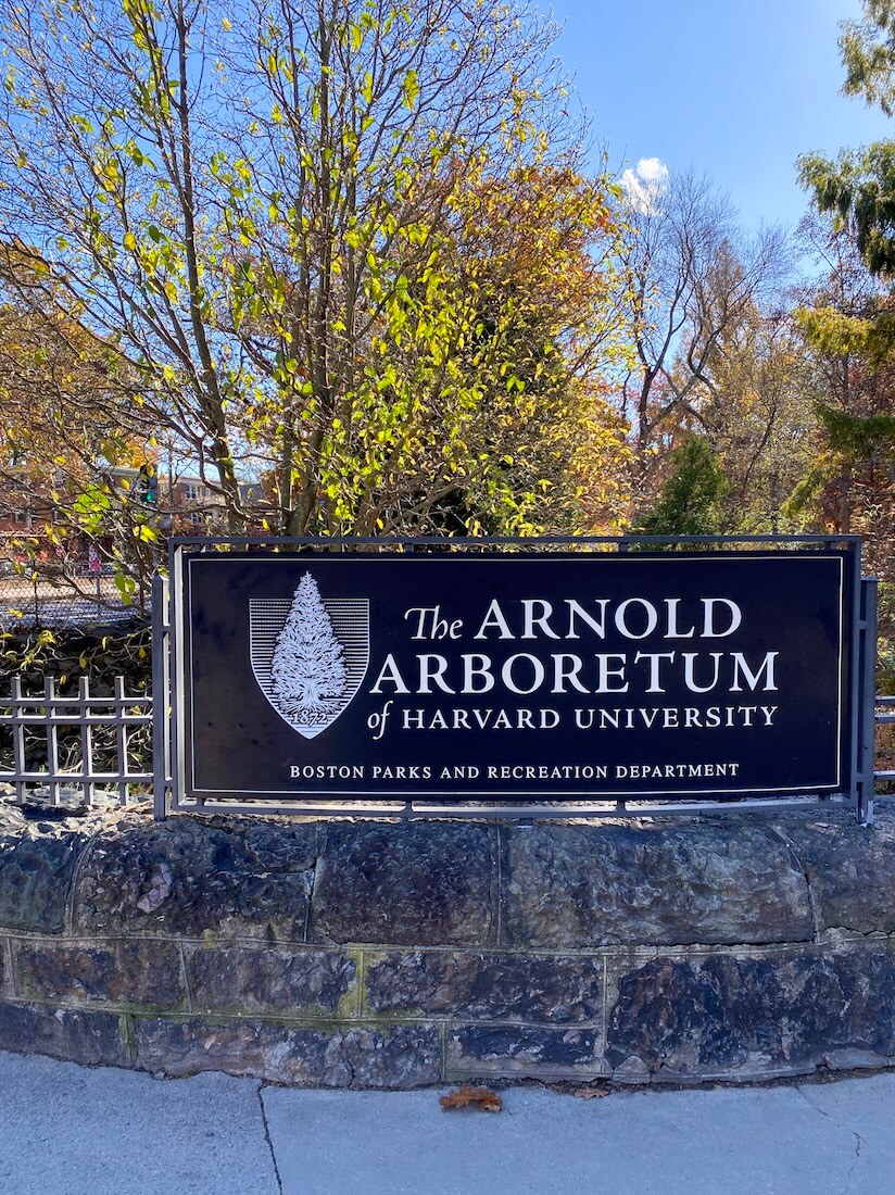 Arnold Arboretum sign in Boston Massachusetts