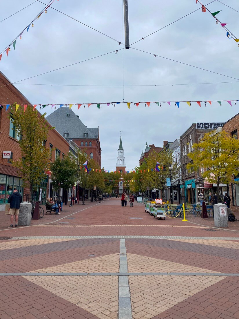 Church Street pedestrian street in Burlington Vermont