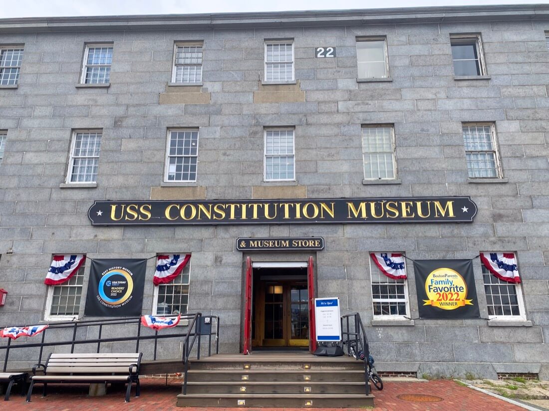 The entrance to the USS Constitution Museum in Charlestown Boston Massachusetts