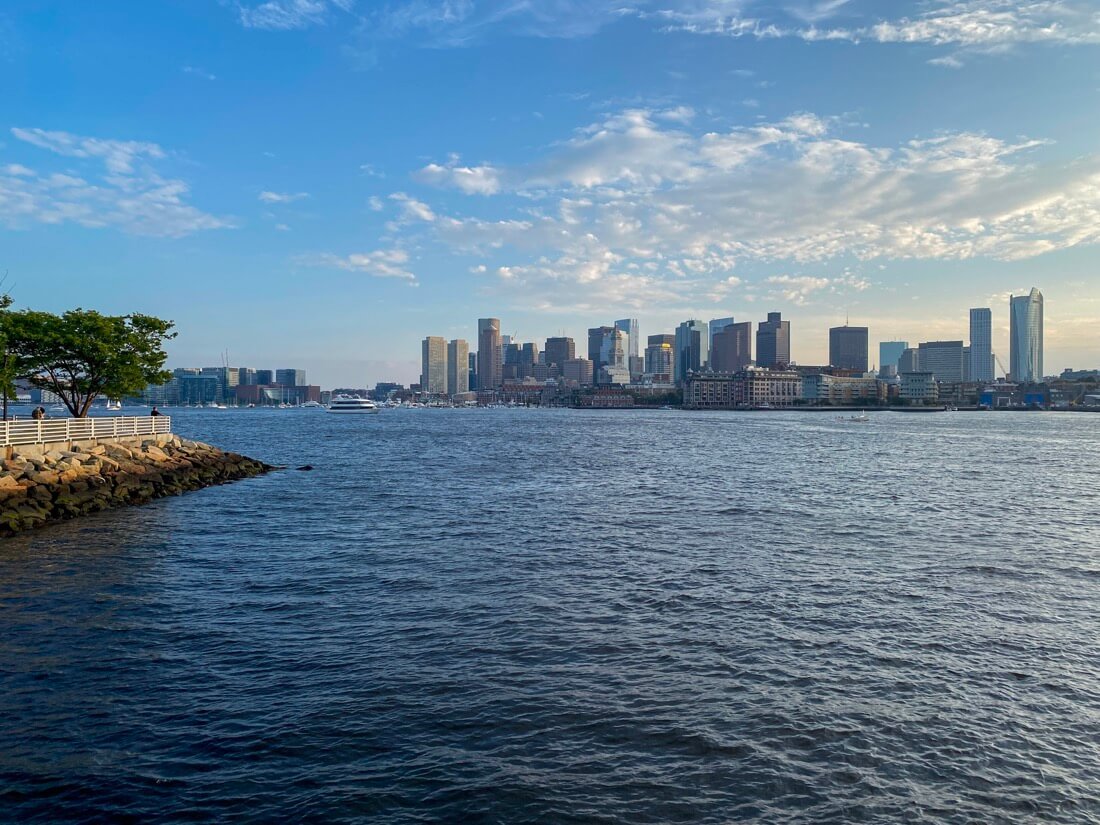 View of downtown Boston skyline from East Boston