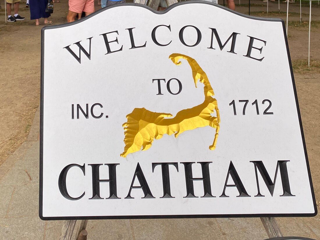 Welcome to Chatham sign on Cape Cod in Massachusetts