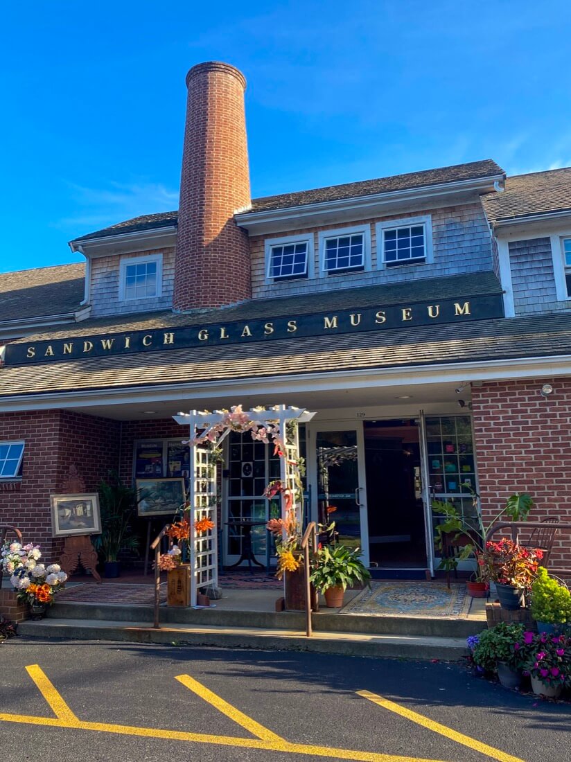 Entrance to the Sandwich Glass Museum in Sandwich Cape Cod Massachusetts