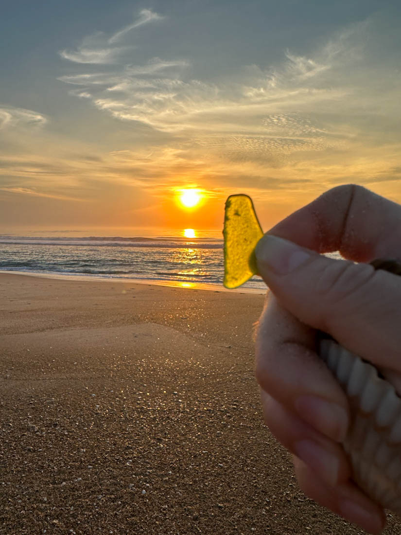 Gull Cry Beach Access Sunrise Hand Holds Glass Avon Outer Banks