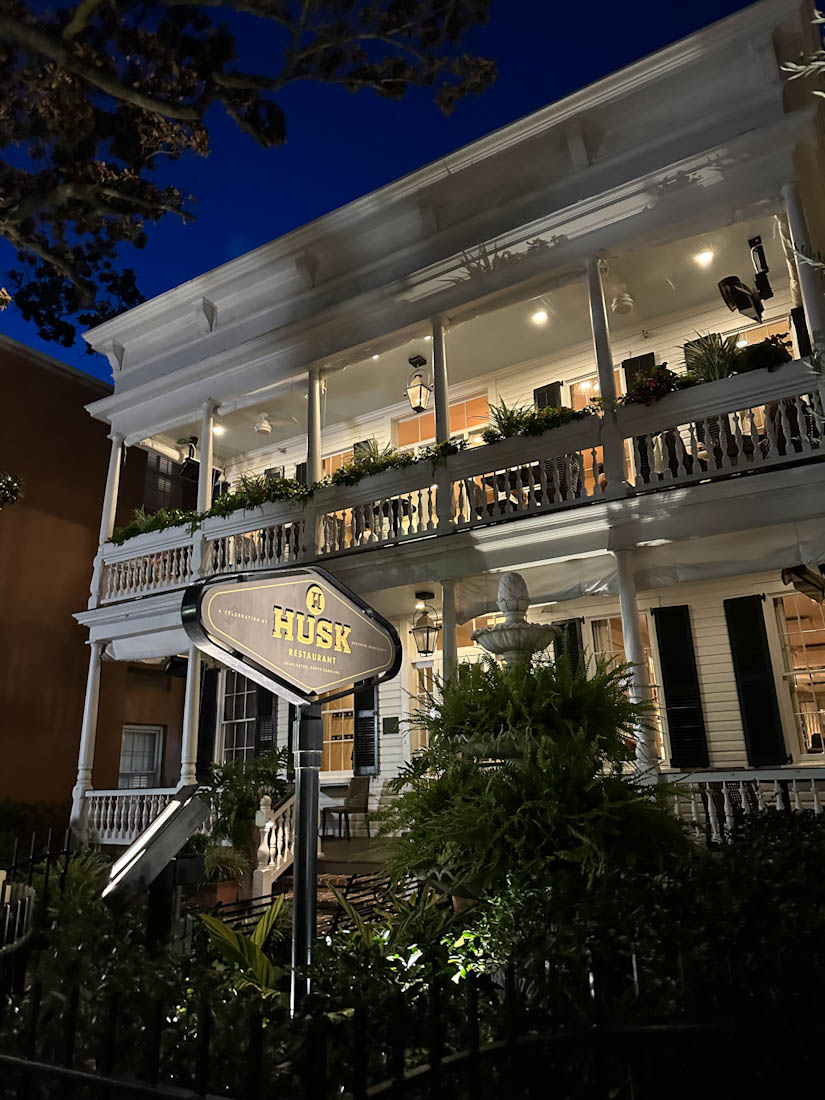 Husk Restaurant at Night in Charleston