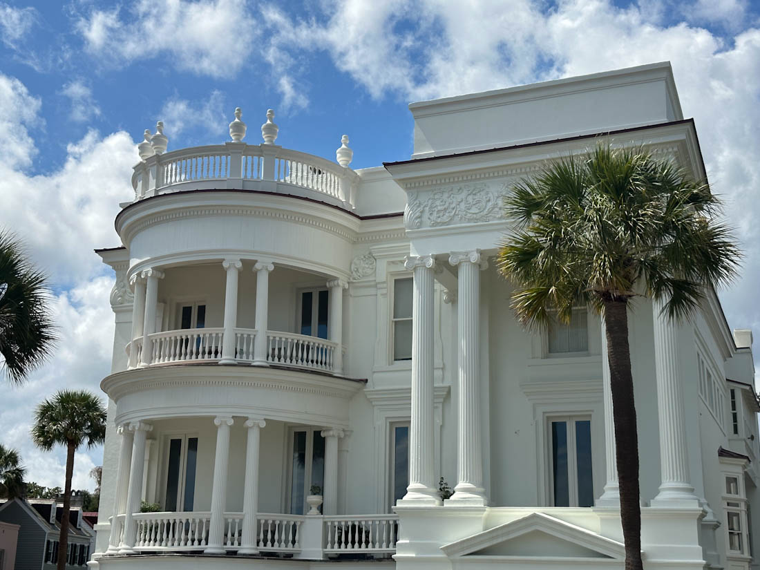 Huge white mansion called Porcher-Simonds House, 29 East Battery Street Charleston South Carolina