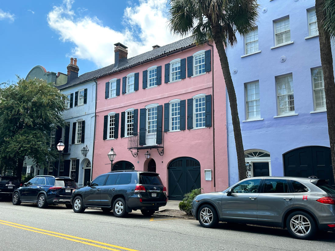 Rainbow Row Pastel Buildings in Charleston South Carolina