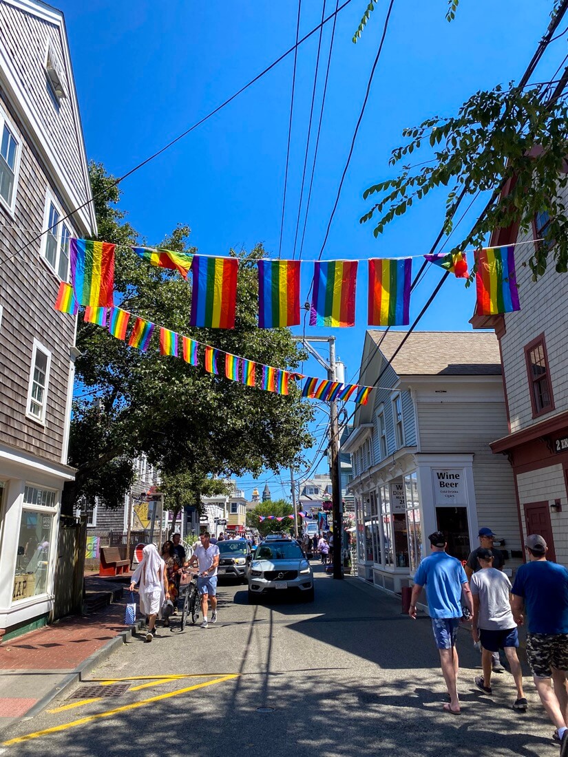 Rainbow flags in Provincetown Massachusetts