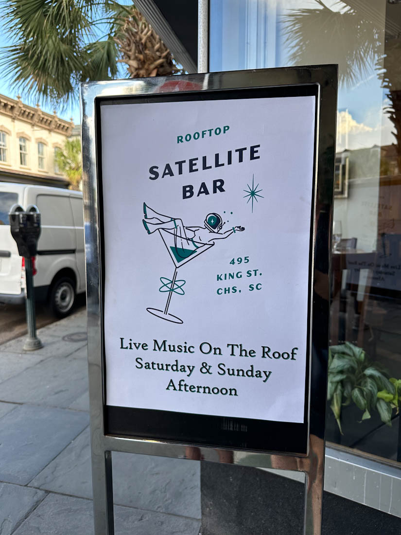 Rooftop Satellite Bar advert in Charleston