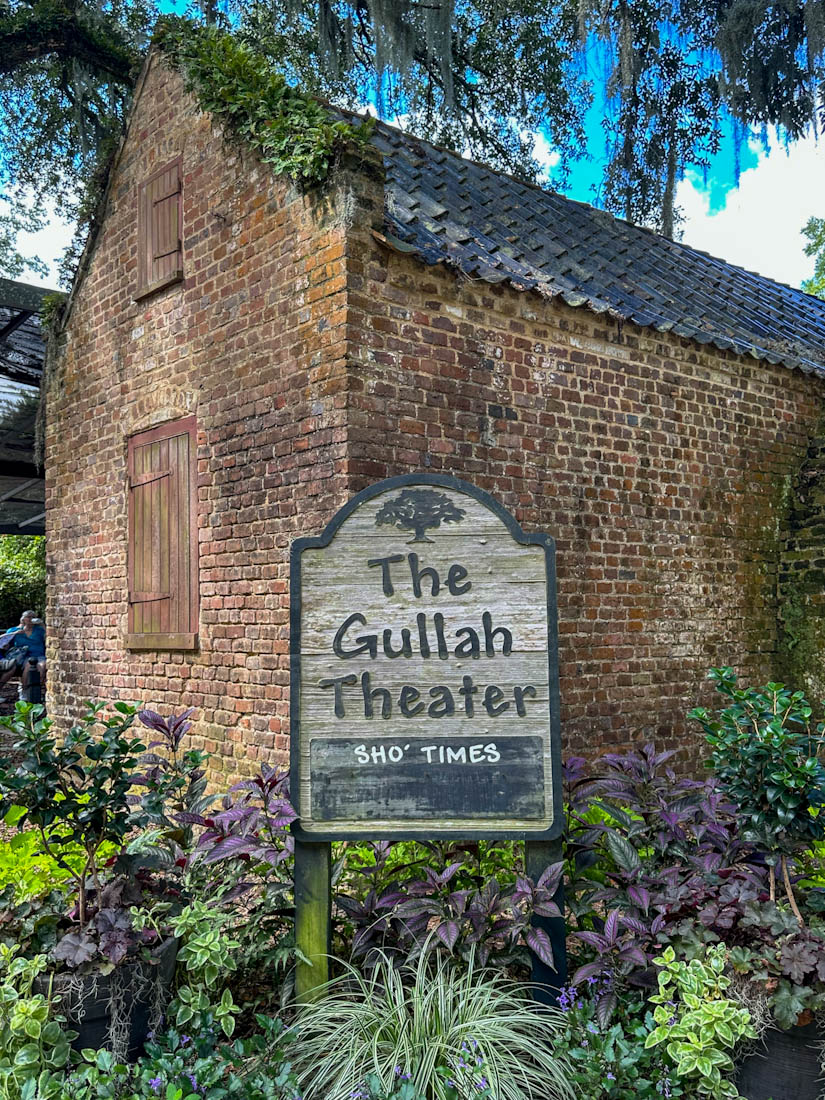 The Gullah Theate signr at Boone Hall in Mount Pleasant South Carolina