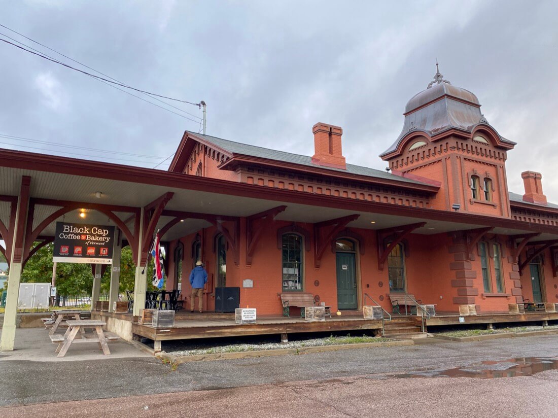 Black Cap Coffee and Bakery at the train station in Waterbury Vermont