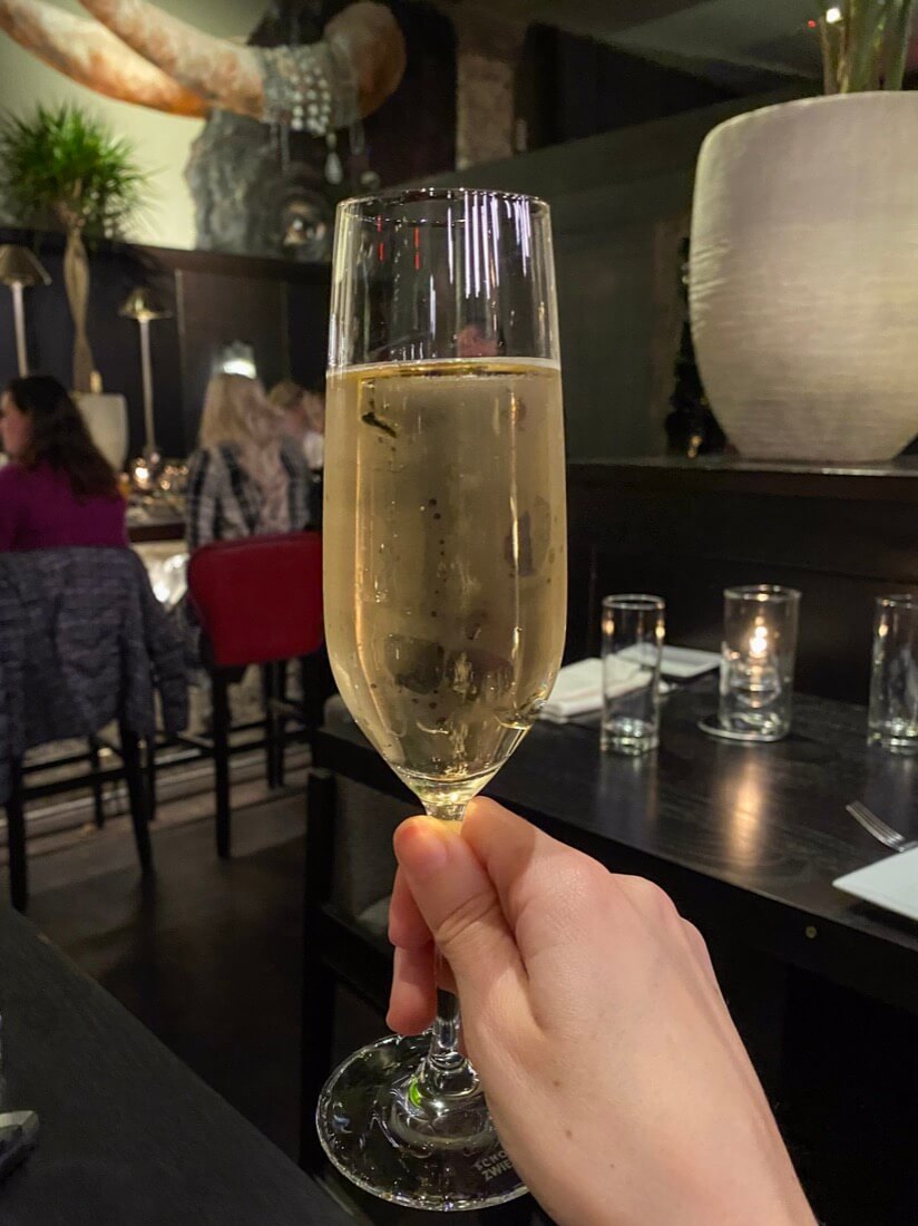 Champagne at Boston Chops in Boston Massachusetts