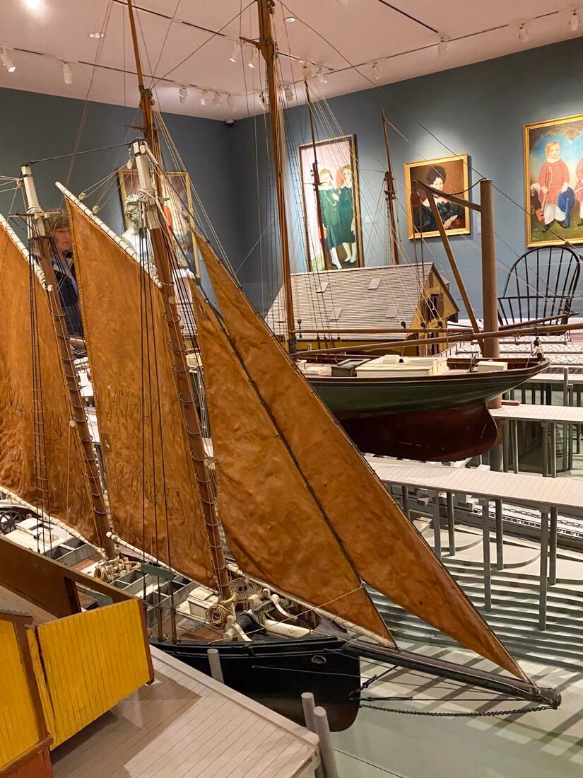 Displays in the Cape Ann Museum Gloucester on the North Shore in Massachusetts