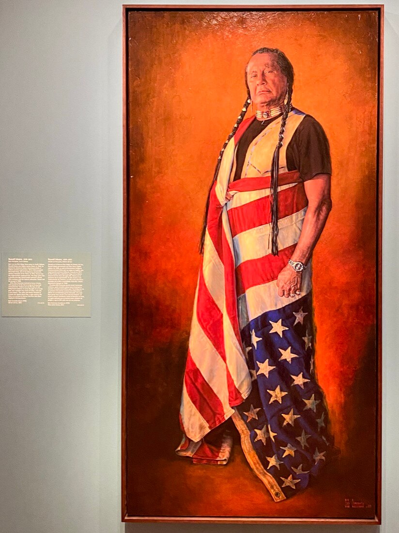 Portrait of Russell Means at the Smithsonian National Portrait Gallery in Washington DC