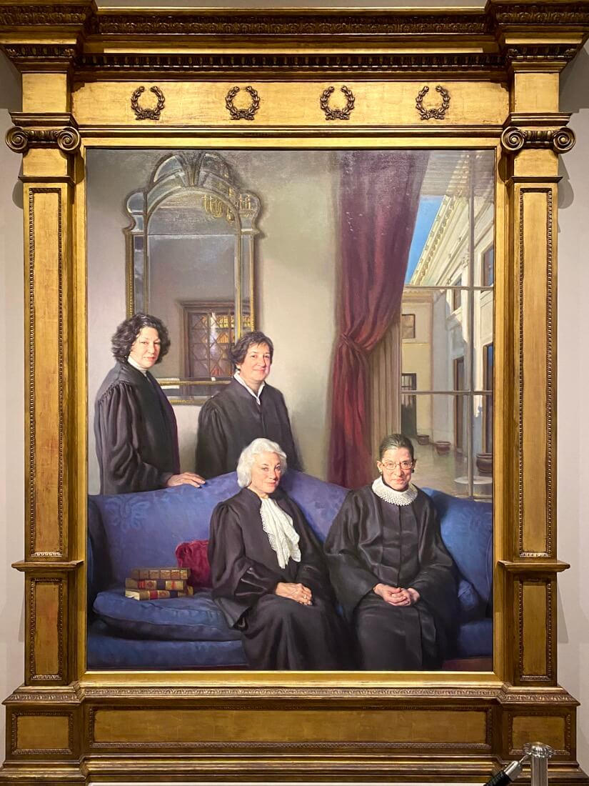 Portrait of the women Supreme Court Judges at the Smithsonian National Portrait Gallery in Washington DC