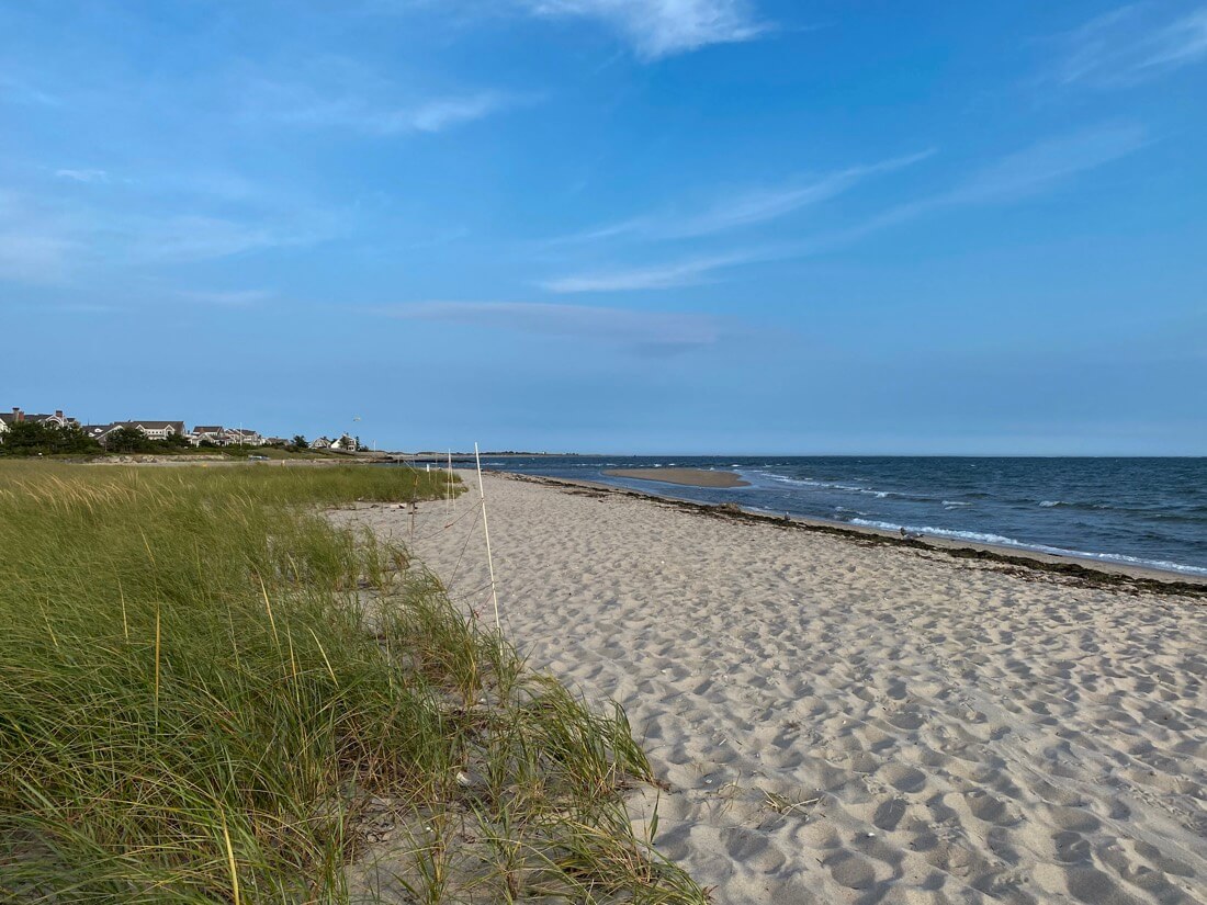 Sand and dunes at Ridgevale Beach in Chatham on Cape Cod in Massachusetts