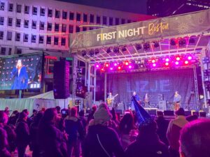 Stage for First Night Boston at New Years Eve in Boston Massachusetts