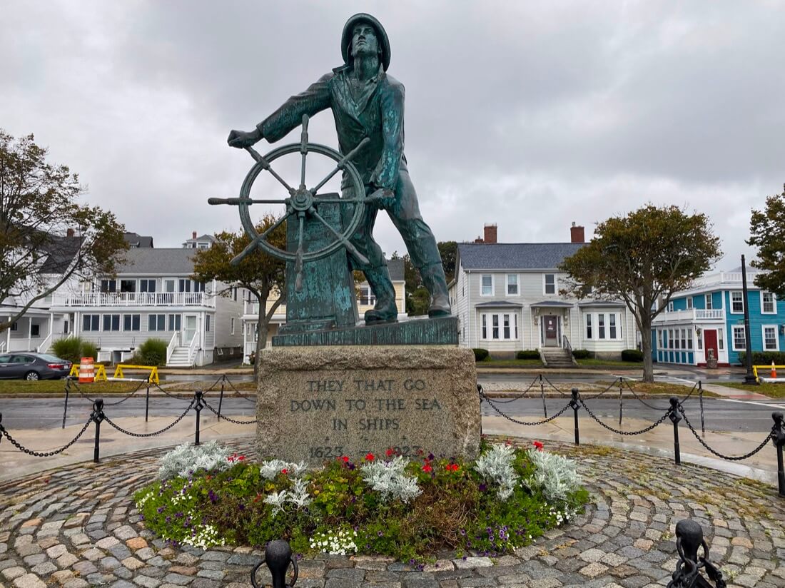The Gloucester Fishermans Memorial in Gloucester on the North Shore Massachusetts