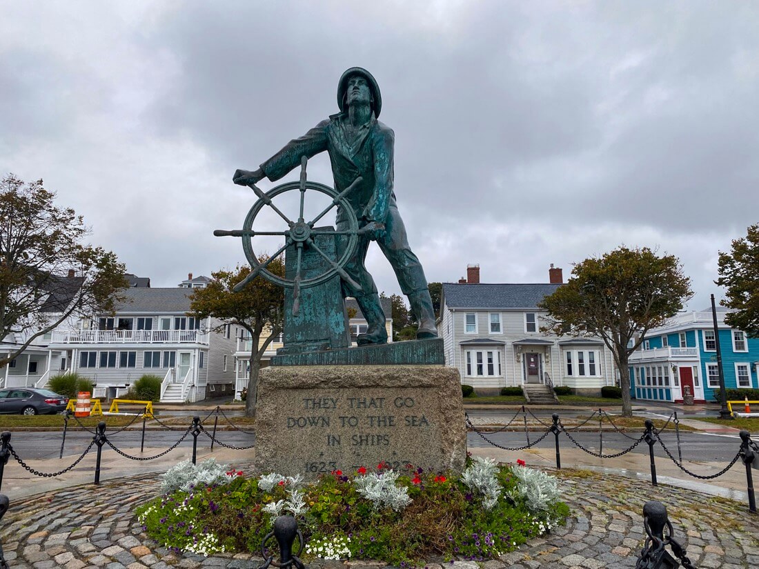 The Gloucester Fishermans Memorial in Gloucester on the North Shore in Massachusetts