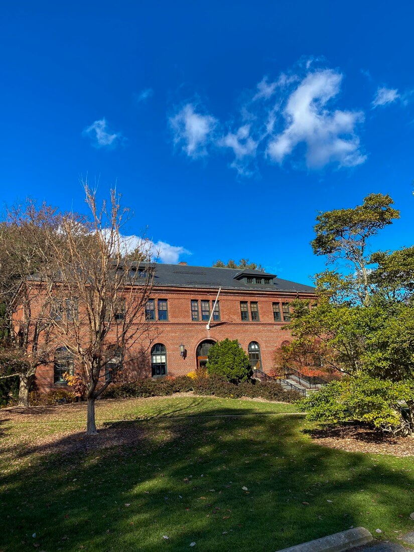 The visitors center at The Arnold Arboretum of Harvard University in Boston Massachusetts