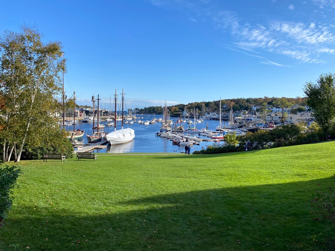 View from Harbor Park Camden Harbor in Camden Maine