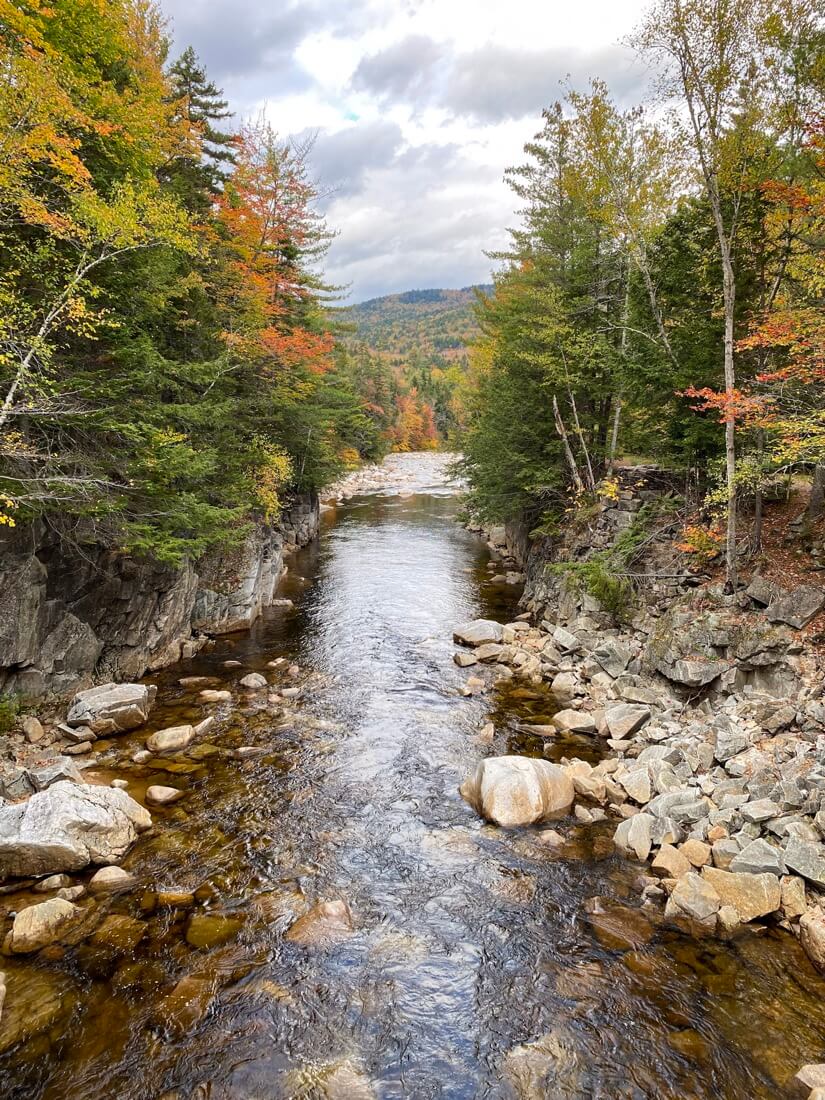 View from the bridge over Rocky Gorge Scenic Area White Mountains New Hampshire