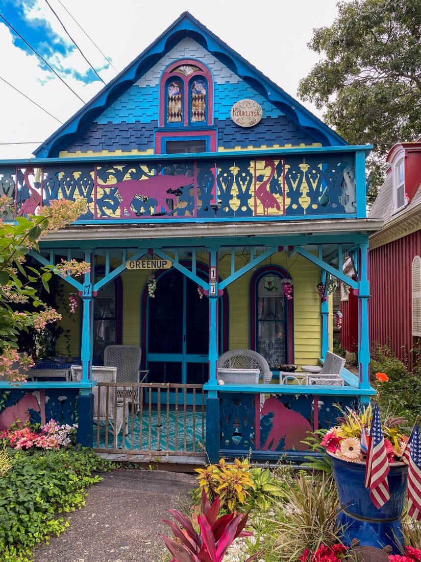 Colorful Gingerbread houses in Oak Bluffs Marthas Vineyard Massachusetts