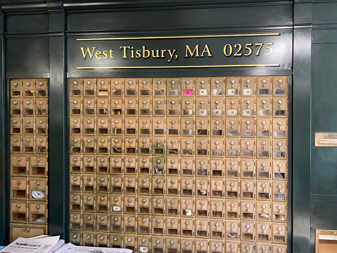 Mailboxes at Alleys General Store in West Tisbury Marthas Vineyard Massachusetts