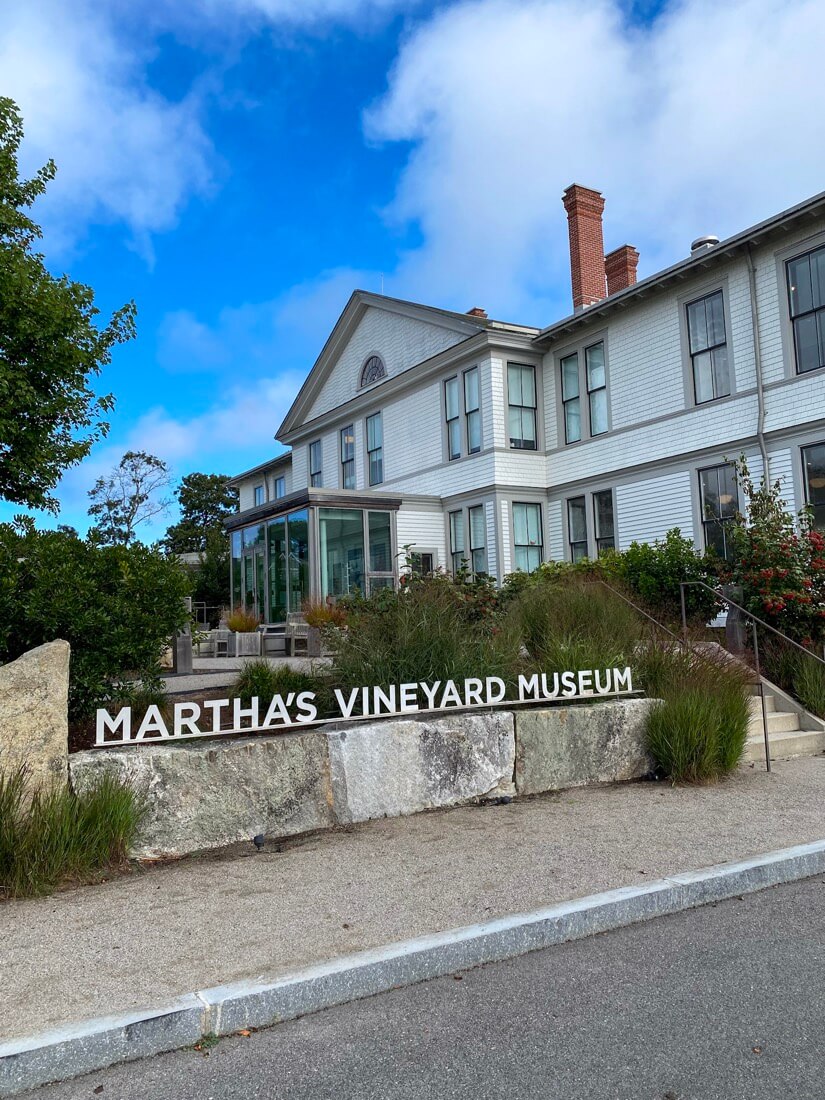 Marthas Vineyard Museum and sign in Vineyard Haven Marthas Vineyard Massachusetts