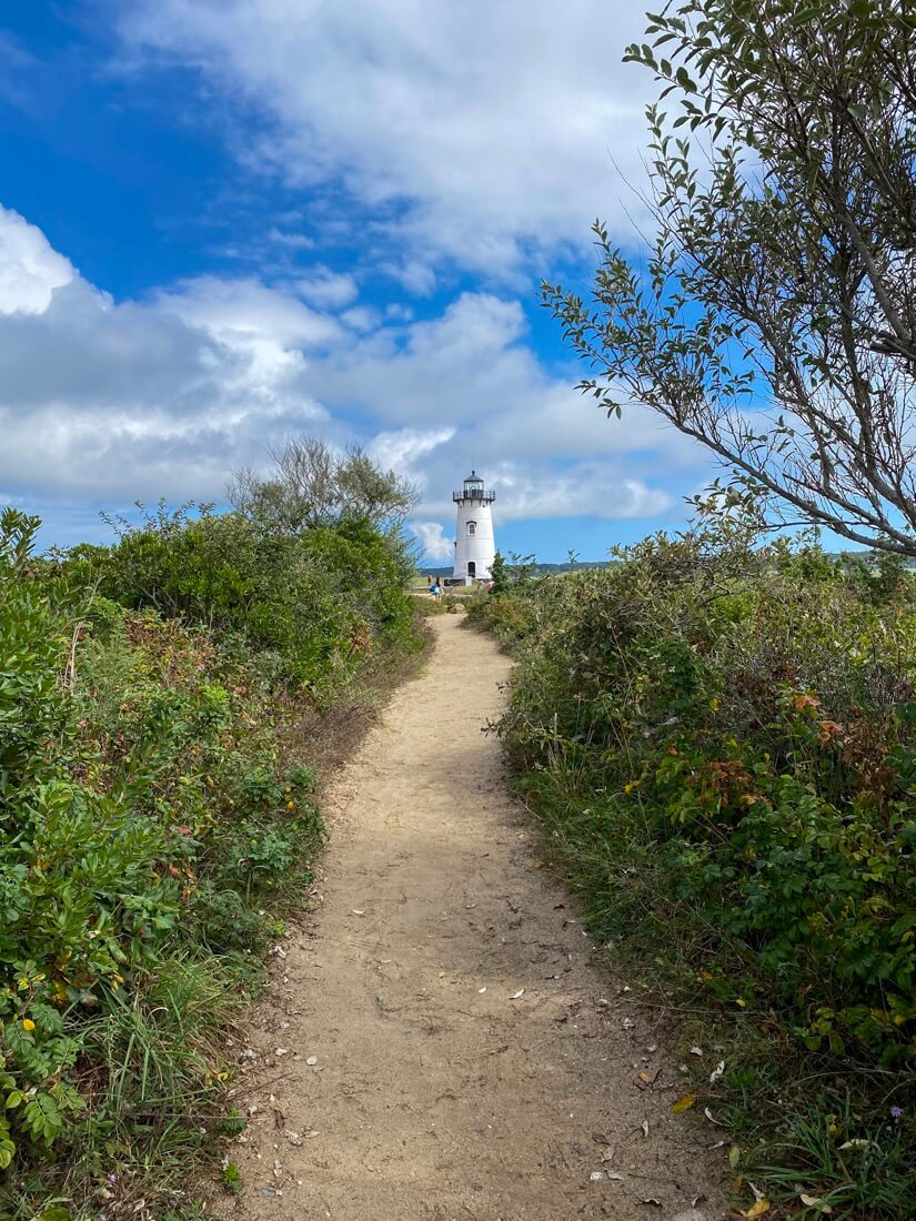 Path to Edgartown Harbor Lighthouse in Edgartown Marthas Vineyard Massachusetts