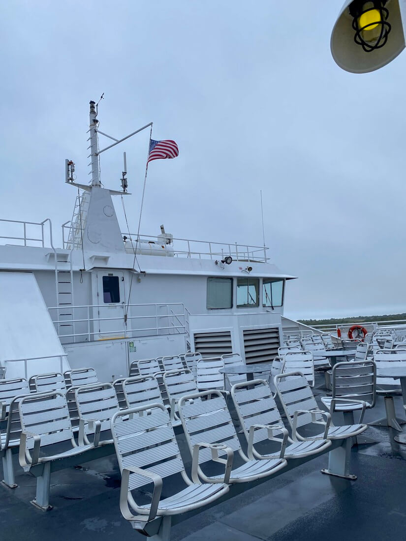 Seats on the ferry to Marthas Vineyard Massachusetts
