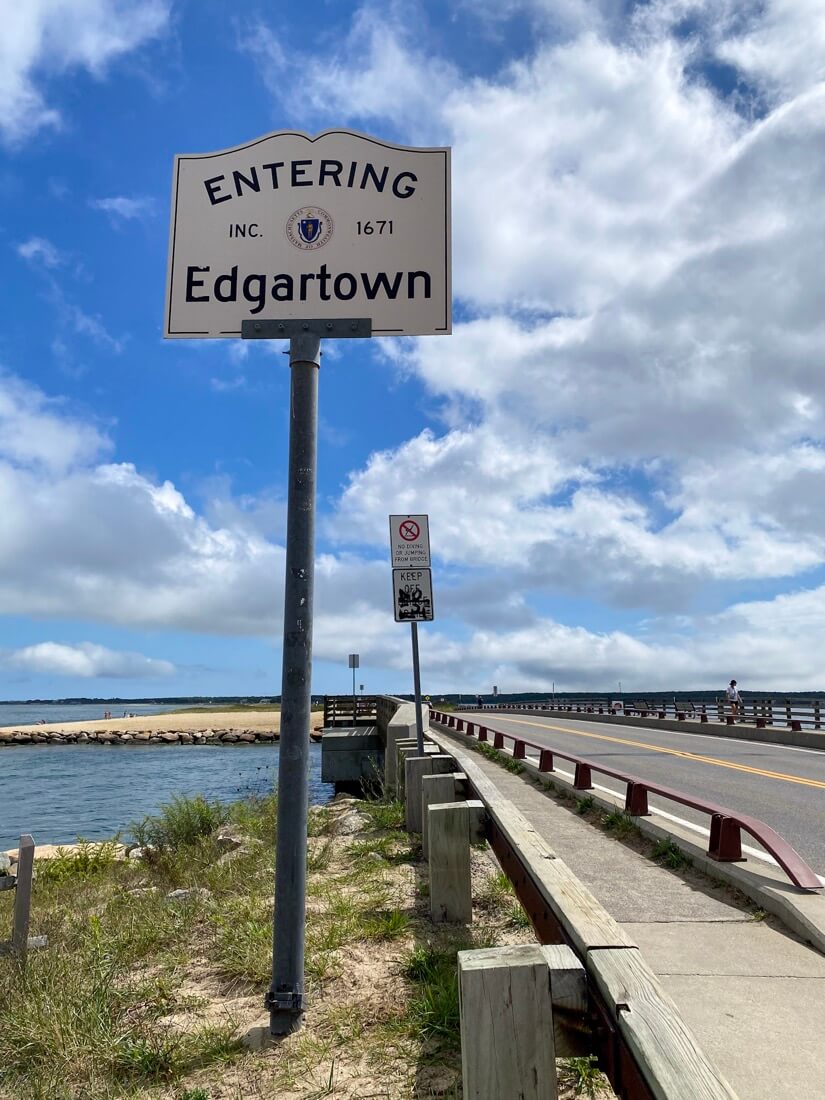 The Entering Edgartown sign Marthas Vineyard Massachusetts